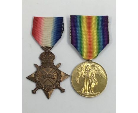 WW1 Royal Navy casualty pair, awarded to J.8072 Signalman Eric Joseph Mitchener.To include: The 1914-15 Star, Victory Medal, 