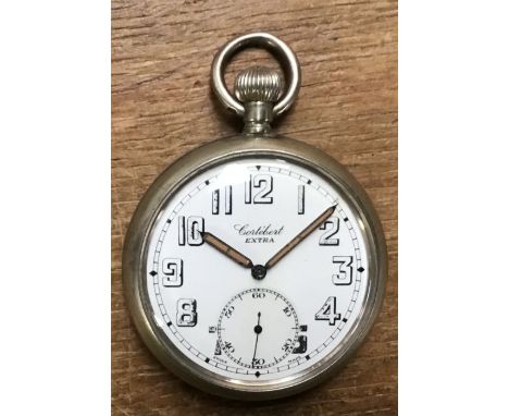 British WWII pocketwatch by Cordèbert, marked to back with broad arrow G.S.T.P 239786. Not in working order.