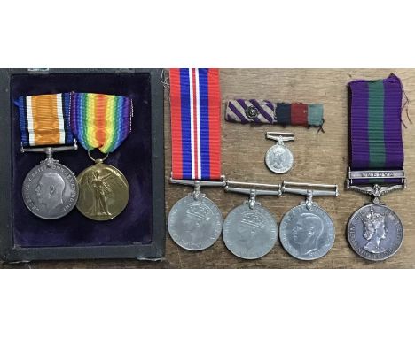 Collection of British Medals including WW1 pair of War &amp; Victory Medals to 163525 GNR F.B.Burch Royal Artillery with two 