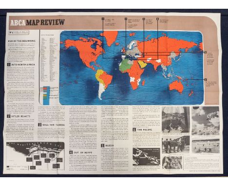 A scarce set of 5 WW2 era ‘ABCA’ (Army Bureau Of Current Affairs) educational map review posters.Numbered from 1 through to 5