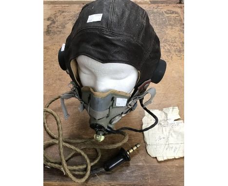 WW2 R.A.F. Type C leather flying helmet in size No.3.Fitted with original receivers, with each having Air Ministry marks ‘10A