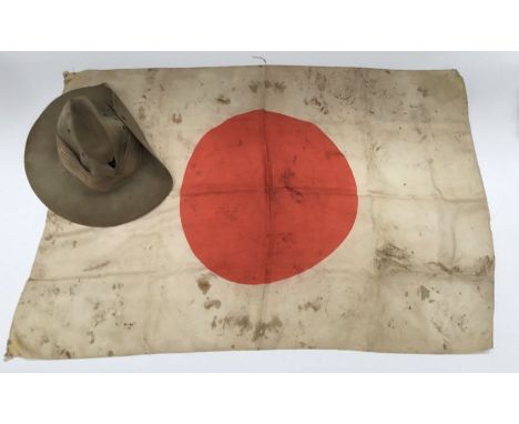 A WW2 slouch hat, as worn in the Burma campaign by L/Cpl Ernest Baker Royal Engineers.Plus, an item of ‘war booty’ - a captur