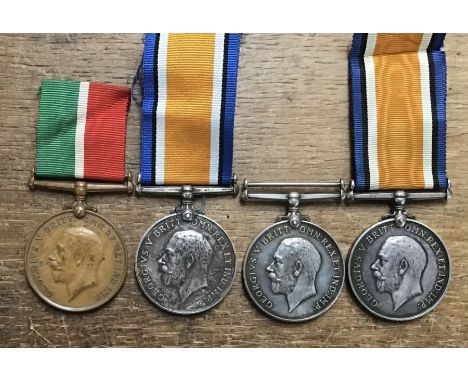 Collection of British WW1 Medals of Mercantile Marine War Medal to James H. Coad, Four War Medals to 81365 Pte H.Martin of th