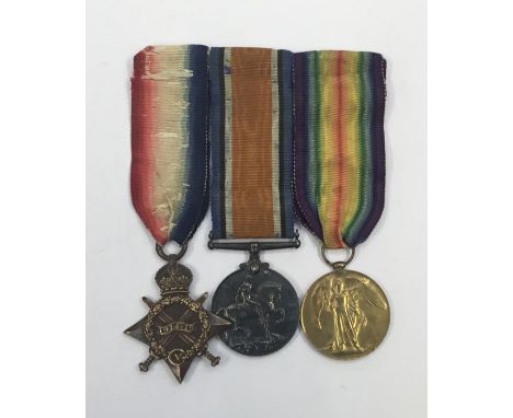 A WW1 1915 Star trio, named to 58329 Pte J.Evans Royal Army Medica; Corps.Mounted for wear on original ribbons, but the BWM i