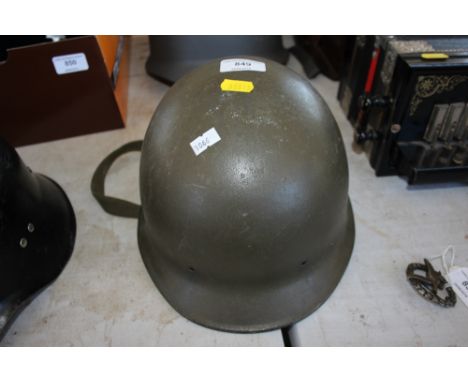 A tin helmet 