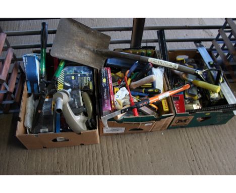 Three boxes of various tools