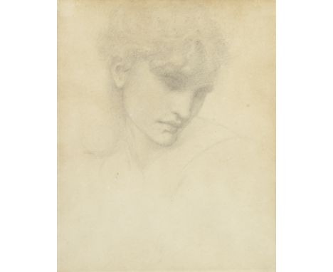 Sir Edward Coley Burne-Jones, Bt., ARA, RWS (British, 1833-1898)Head study of Maria Zambaco, eyes closed, looking right, for 
