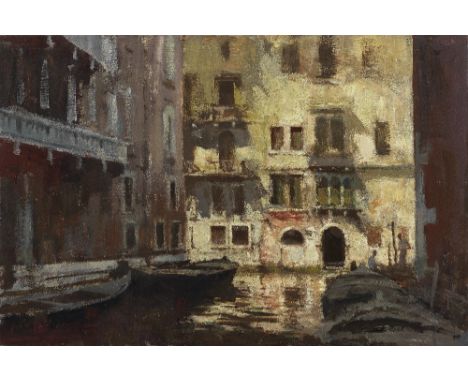 Edward Seago, RWS, RBA (British, 1910-1974)Old houses, Venice signed 'Edward Seago' (lower left)oil on board50.8 x 76.2cm (20