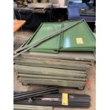 Lot de (6) racking metal - démentelés - 30 tablettes - pas de vis