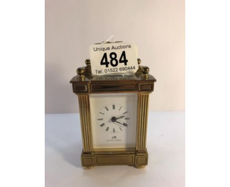 A Matthew Norman vintage brass carriage clock, Swiss, 11 jewels.