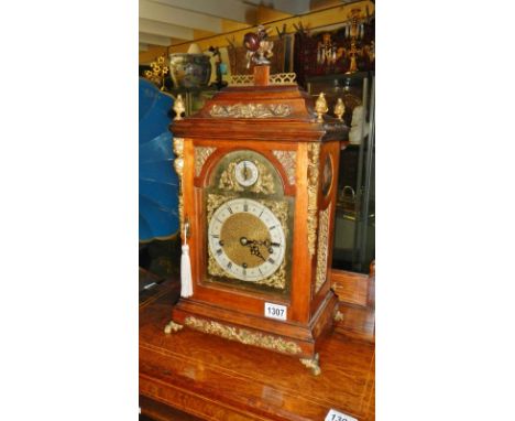 An oak &amp; ormolu bracket clock