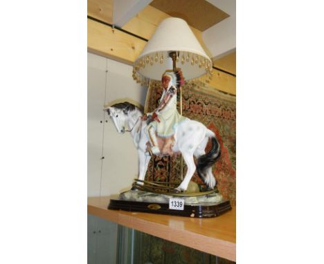 The Academy collection American Indian on horse table lamp