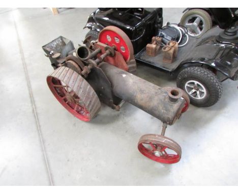 A live steam model traction engine for restoration.