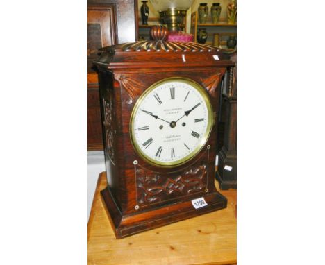 A rosewood bracket clock with key &amp; pendulum, 'William Dobbie Falkirk'