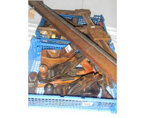 2 boxes of tools including planes, chisels etc.,