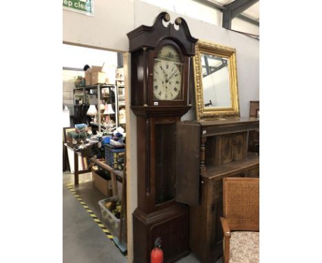 An arched dial 8 day Grandfather clock, R. Dunne Bradford.