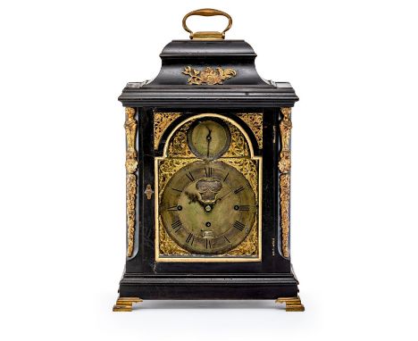 Bracket Clock mit Carillon "Robt. Henderson London"  London, um 1790 Holz, ebonisiert, poliert, Bronzeappliken. Vierseitig ve
