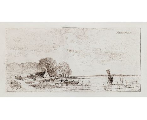 Bodenstein, Julius (Berlin 1847-1932) Zwei Landschaftszeichnungen  Sign. Jew. Feder in Schwarz. a) Auf Papier 10,6×17,5 cm (B