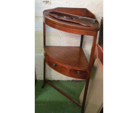 A mahogany corner washstand with drawer and lower shelf (a/f)