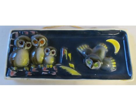 A Goebel Night Owl plaque with crystal eyes 9” x 4”