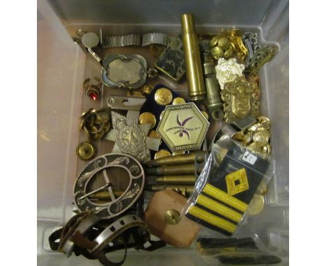 Some military buttons, enamel badges et cetera