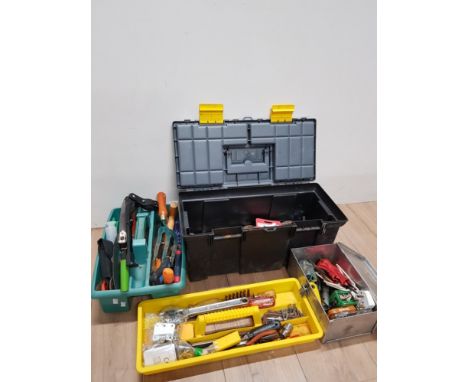 A TOOLBOX WITH CONTENT TOGETHER WITH OTHER ASSORTED TOOLS