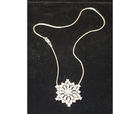 SILVER AND CZ PENDANT AND CHAIN