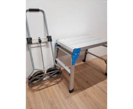 SACK BARROW TOGETHER WITH A STEP UP WORK TABLE