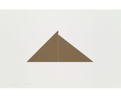 Minimalismus - - Robert Mangold.  (1937 North Tonawanda, N.Y.). A square within two triangles. 1977. Farbserigraphie auf cham