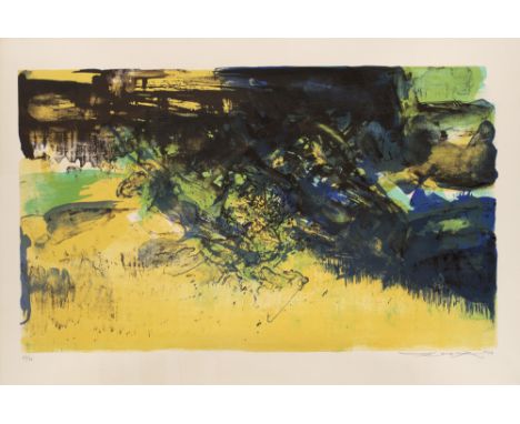 Zao Wou-Ki.  (1921 Peking - 2013 Nyon, Schweiz). À la gloire de l'image et Art poétique. 1976. Farblithographie auf Arches (m