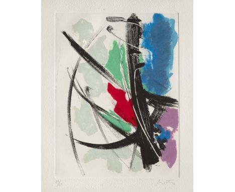 Informel Jean Miotte (1926 Paris - 2016 New York)Victoire. Carborundum in Farben auf geschöpftem Velin. 40 x 30 cm (57,6 x 46