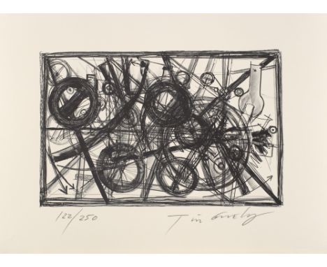 Nouveau Réalisme Jean Tinguely (1925 Fribourg - 1991 Bern)o.T. Lithographie auf Vélin. 34 x 53 cm (54 x 76,5 cm). In Bleistif