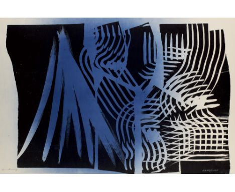 Hans Hartung.  (1904 Leipzig - 1989 Antibes). Farandole. 1971. Farblithographie auf leichtem Karton. 49 x 74 cm (49 x 74 cm).