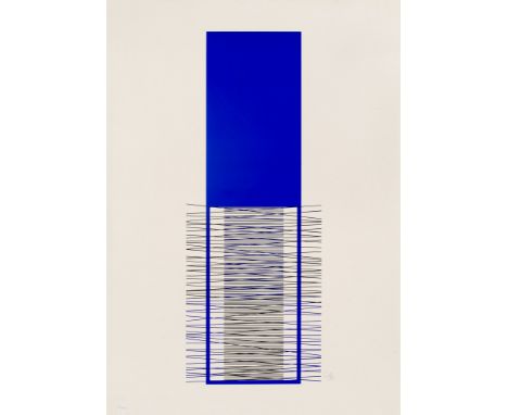 Jesús Rafael Soto.  (1923 Ciudad Bolivar/Venezuela - 2005 Paris). 1 Farbserigraphie aus: Caroni. 1971. Auf cremefarbenem Veli