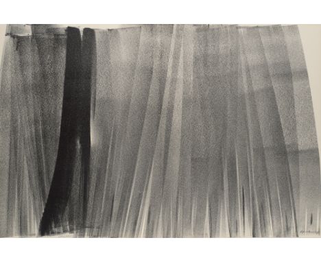 Hans Hartung.  (1904 Leipzig - 1989 Antibes). Farandole. 1971. Lithographie in Schwarz auf leichtem Karton. 49 x 74 cm (49 x 