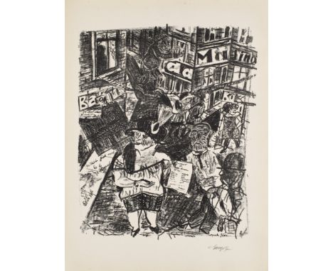 Klassische Moderne - Expressionismus Paul Gangolf (1879 Berlin - 1945 verschollen)Koksende Hure. 1925. Lithographie auf Vergé