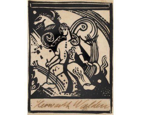 Expressionismus - - Heinrich Campendonk.  (1889 Krefeld - 1957 Amsterdam). Exlibris für Herwarth Walden (Sturm-Exlibris). (19