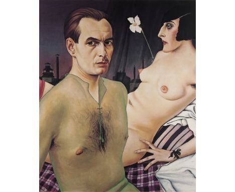 Neue Sachlichkeit - - Christian Schad.  (1894 Miesbach - 1982 Stuttgart). Selbstbildnis. 1927/1982. Farbserigraphie auf BFK R