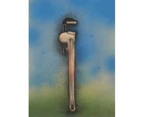 Jim Dine.  (1935 Cincinnati/Ohio -  lebt in London). Big Red Wrench in Landscape, from Homage à Picasso. 1973. Farblithograph