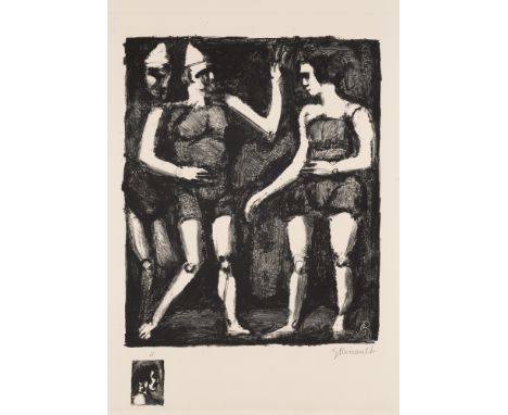 Georges Rouault.  (1871 - 1958 Paris). Parade (Cinquième état). 1926. Lithographie auf chamoisfarbenem Arches. 31,5 x 25,8 cm