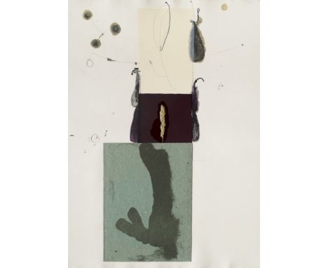 James Brown.  (1951 Los Angeles - 2020 ebenda). Manierist Herbarium. (1995). Farblithographie und Collage auf Velin. 79 x 58 