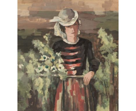 Expressionismus - - Albert Mueller.  (1884 Schwandorf - 1963 Bremen). 3 Arbeiten. Je Öl auf Velin. Blattmaße von 37 x 29,7 cm