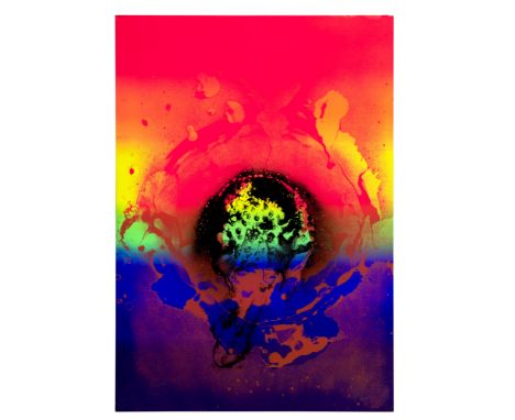 Otto Piene.  (1928 Laasphe/Westf. - 2014 Berlin). Schwarze Iris. 1972. Farbserigraphie auf Velinkarton. 99 x 69,5 cm (99 x 69