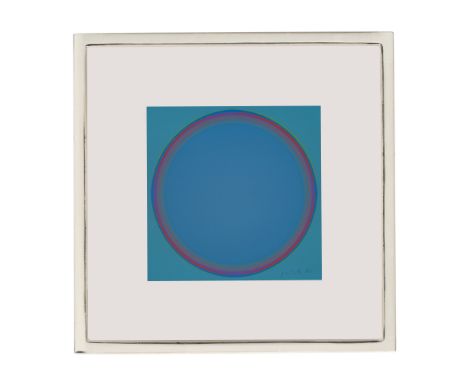 Lothar Quinte.  (1923 Neisse - 2000 Wintzenbach (Frankreich)). Corona-Türkis. 1973. Farbserigraphie auf leichtem Karton. 18 x