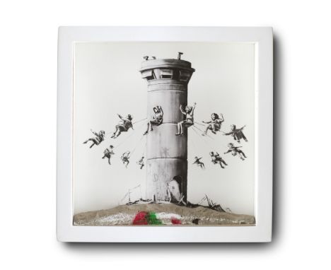 Street Art - - Banksy.  (1974). The Walled Off Hotel Box Set. Digitaldruck auf Velin, Beton, Sprühfarbe, IKEA Rahmen. 25,5 x 