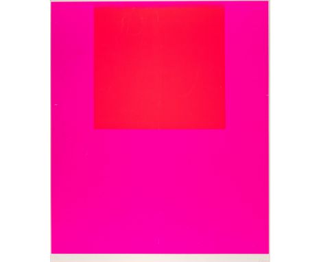 Rupprecht Geiger.  (1908 - 2009 München). leuchtrot warm auf kalt. 1967. Farbserigraphie auf leichtem Velinkarton. 69,5 x 60 