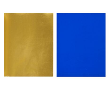 Yves Klein.  (1928 Nizza - 1962 Paris). 2 Arbeiten. Mit 1 Serigraphie und 1 goldfolierten Blatt in: Den inre och den yttre ry