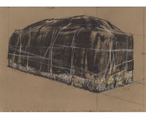 Christo (d. i. Chr. Javacheff).  (1935 Gabrovo/Bulgarien - 2020 New York). Packed Hay. (Project for the Institute of Contempo