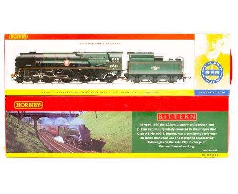 2 Hornby Railways tender locomotives. A BR class A4 4-6-2 Bittern 60019 R2247. Plus a BR Merchant Navy class 4-6-2 Ellerman L