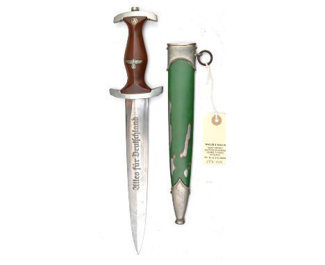 A similar SA dagger,  by Clemen & Jung, Solingen, the hilt with nickel silver mounts, the crosspiece stamped “Ha” (SA group H